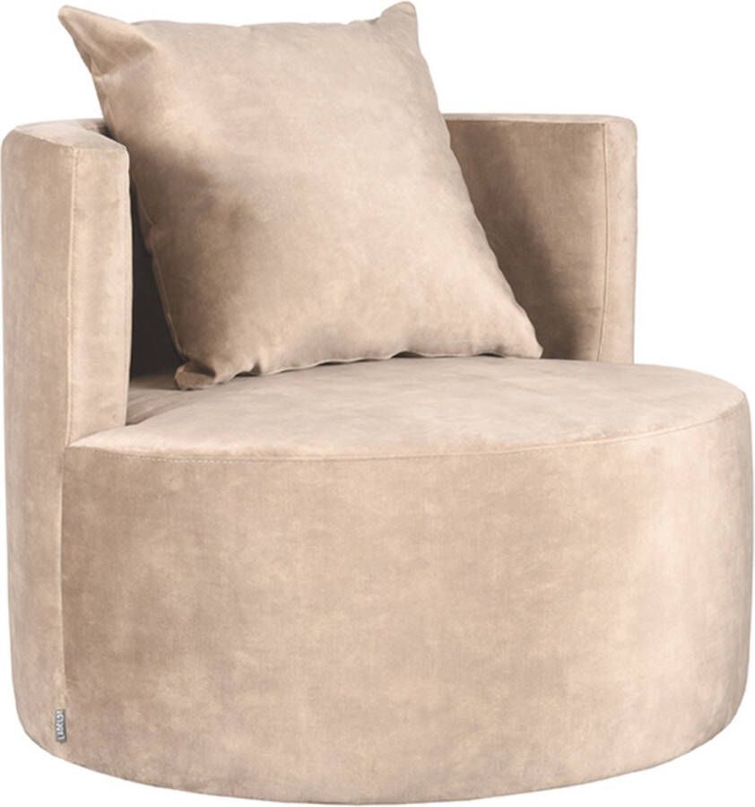 LABEL51 Fauteuil Evy 90x90x75 Cm Naturel Velours