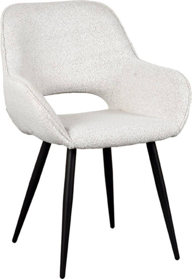 LABEL51 | Eetkamerstoel Fer Crème Boucle | Zitmeubels eetkamer | Armstoel