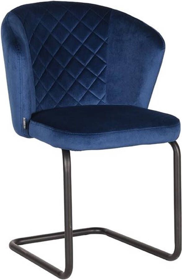 Homestylingshop.nl LABEL51 Eetkamerstoel Flow Blauw Fluweel