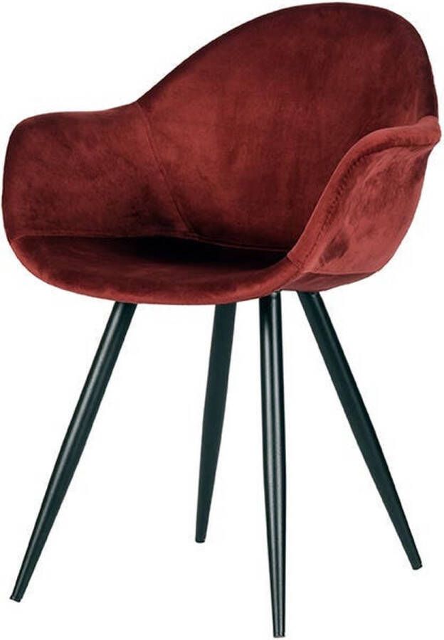 LABEL51 Eetkamerstoel Forli Bordeaux Fluweel Zwart Metaal