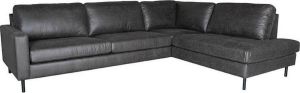 Label51 Hoekbank Genua Antraciet Microfiber 2 5-Zits + Ottomane