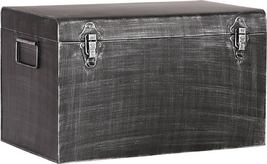 LABEL51 Opbergkist 'Vintage' Metaal 60 x 35 x 40cm kleur Zwart