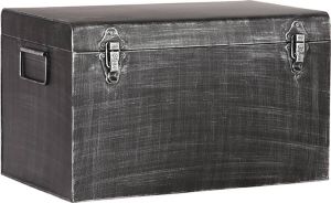 LABEL51 Opbergkist 'Vintage' Metaal 60 x 35 x 40cm kleur Zwart