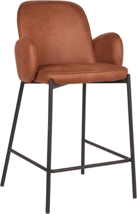 LABEL51 Barkruk Jari Microfiber Cognac (zithoogte 65cm)