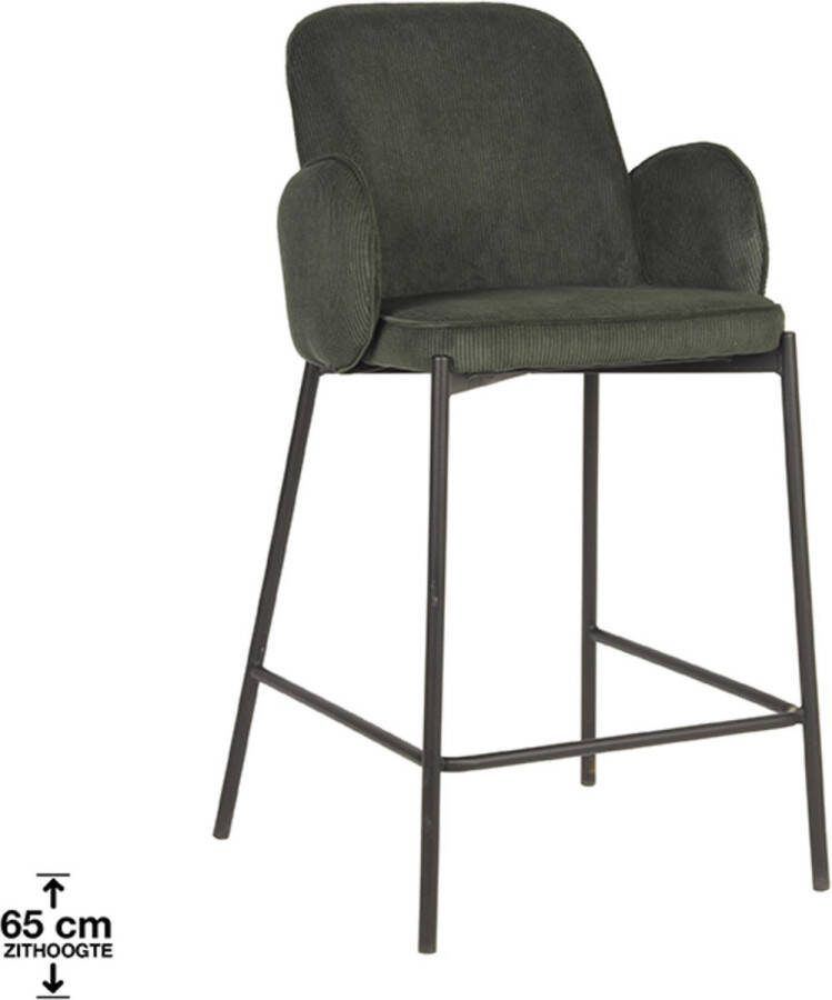 LABEL51 Barkruk Jari Rib Army Green (zithoogte 65cm)