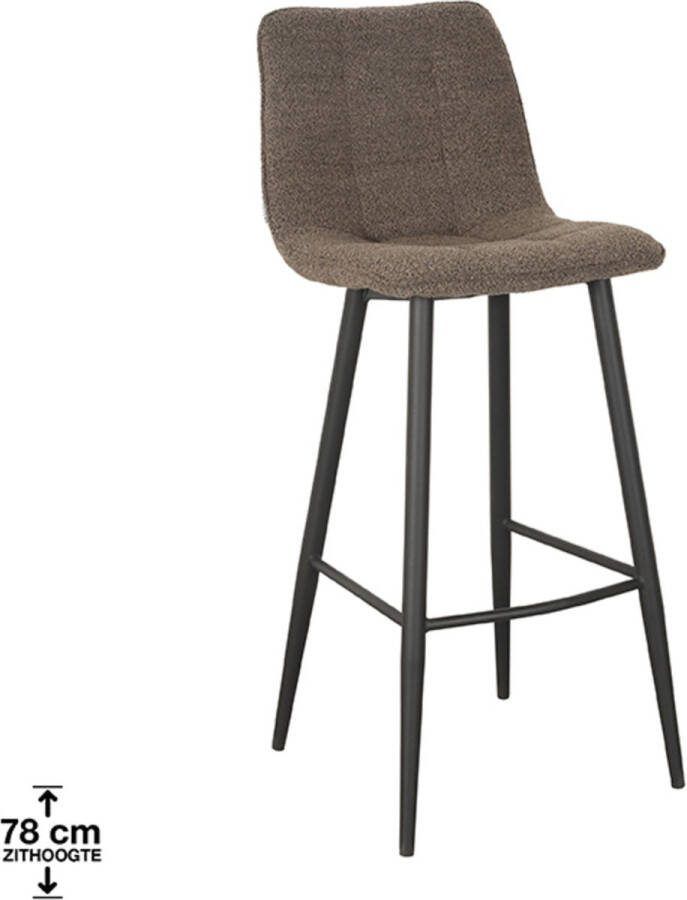 LABEL51 Barkruk Jelt Bruin Boucle Zithoogte 78