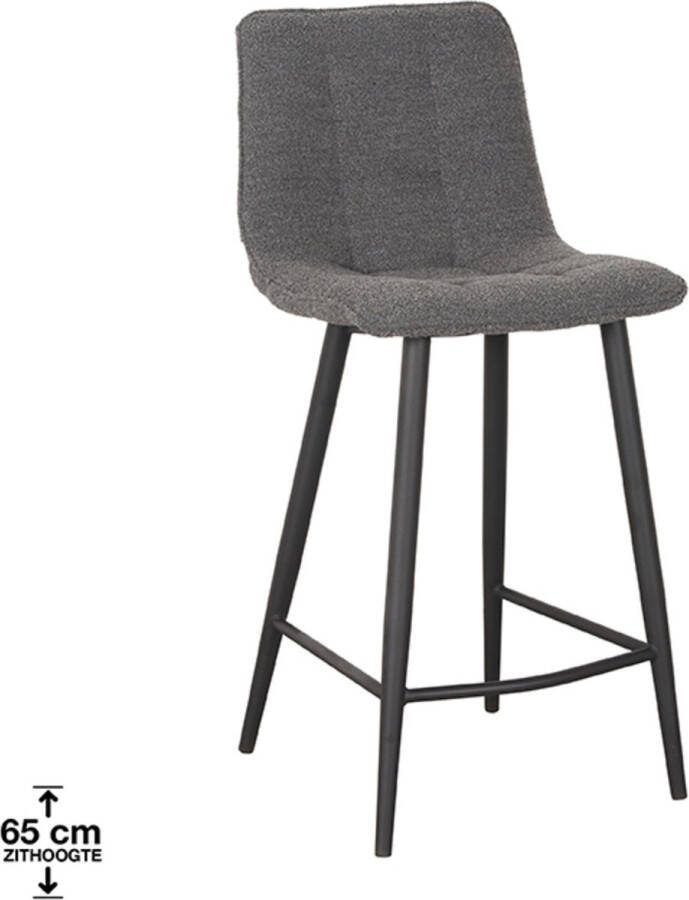 LABEL51 Barkruk Jelt Grijs Boucle Zithoogte 65