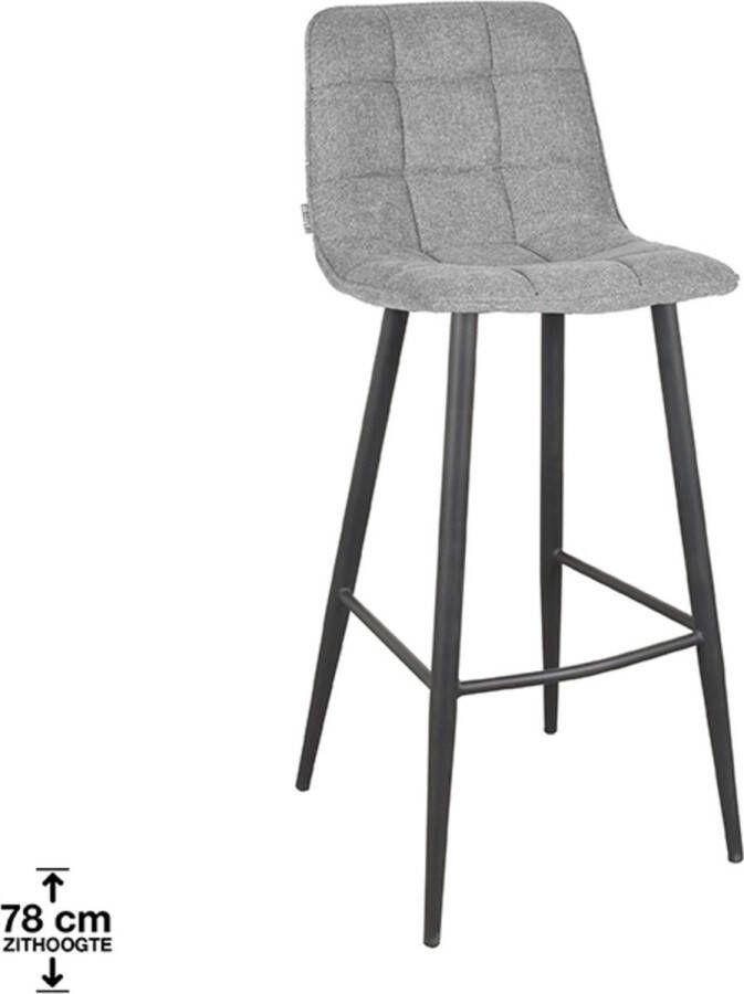 LABEL51 Barkruk 'Jelt' Weave kleur Grijs (zithoogte 78cm)