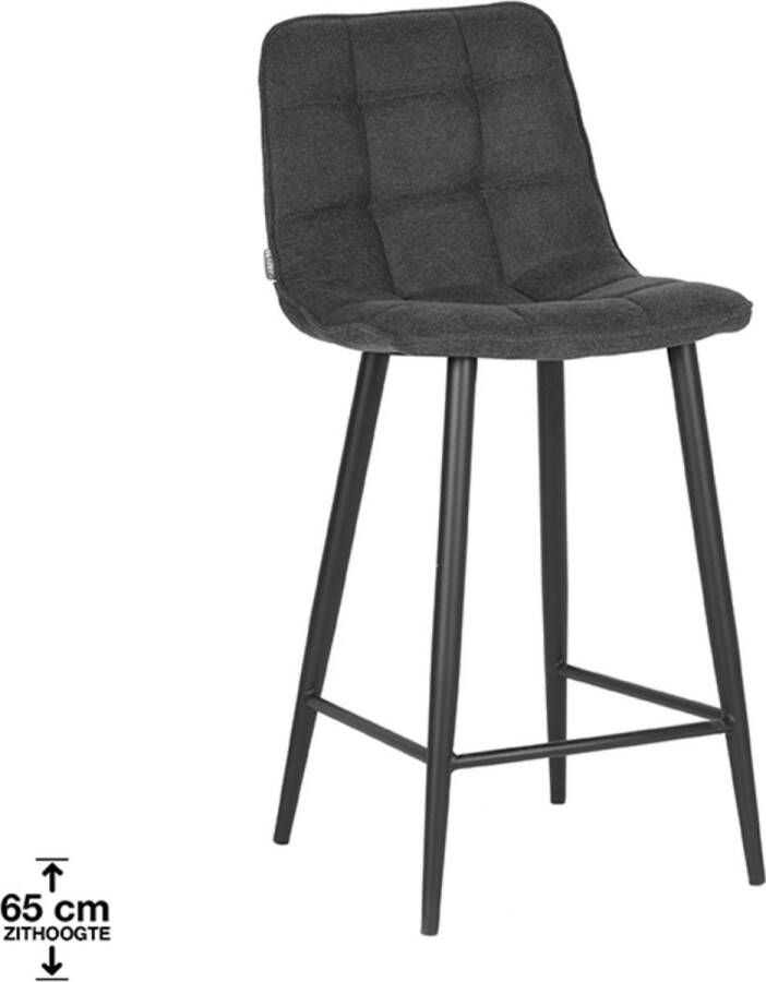 LABEL51 Barkruk 'Jelt' Weave kleur Antraciet (zithoogte 65cm)