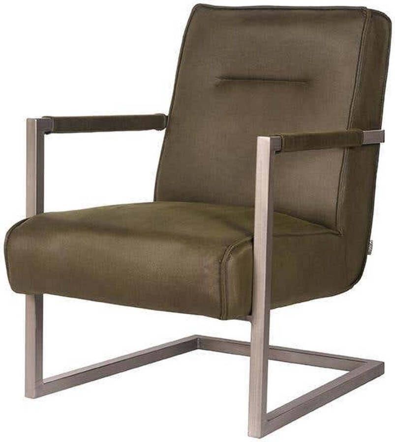 LABEL51 Fauteuil Jim Army Microvezel Vintage Metaal