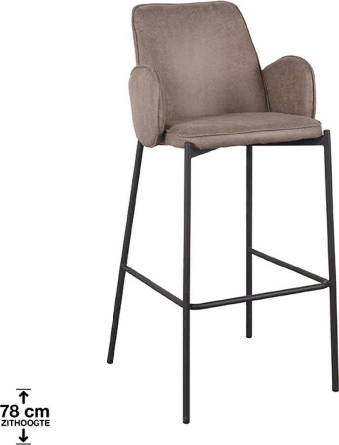 LABEL51 | Barkruk Joni Taupe | Zitmeubels eetkamer | Barstoel
