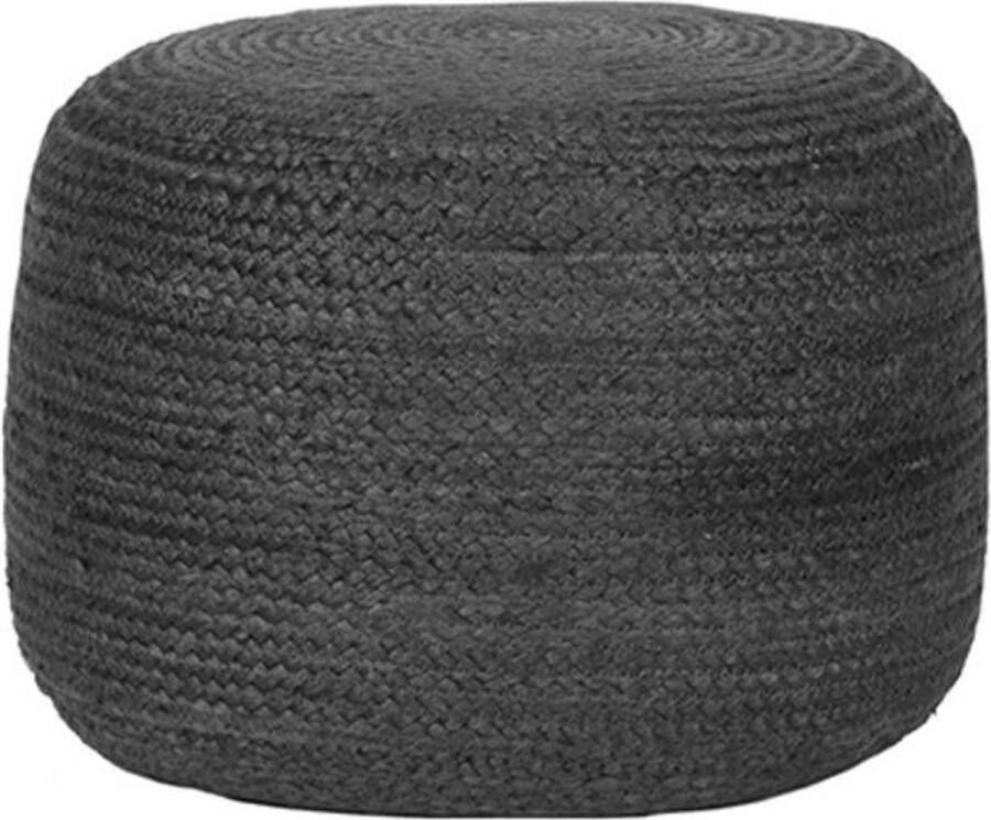 LABEL51 | Poef Jute Antraciet Jute 50 cm | Woonaccessoires | Poef