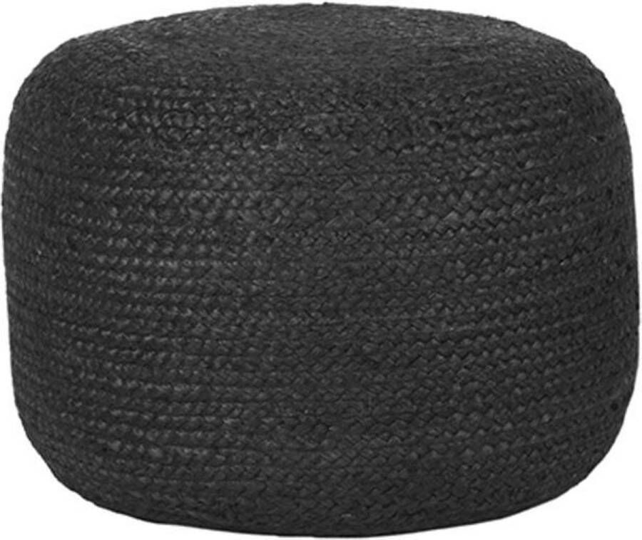 LABEL51 | Poef Jute Zwart Jute 50 cm | Woonaccessoires | Poef