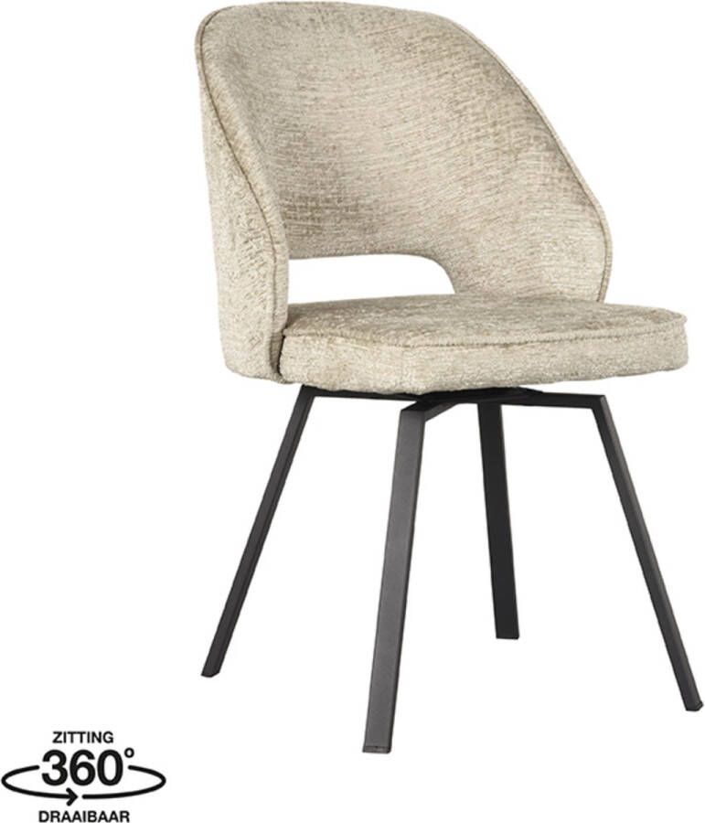 LABEL51 Draaibare Eetkamerstoel Lewis Elegance stof Crème