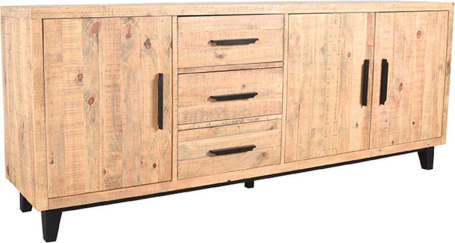 LABEL51 Dressoir Lima Naturel Pine Hout Zwart Metaal
