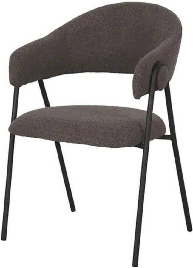 LABEL51 Eetkamerstoel Lowen 58x60x84 Cm Bruin Boucle