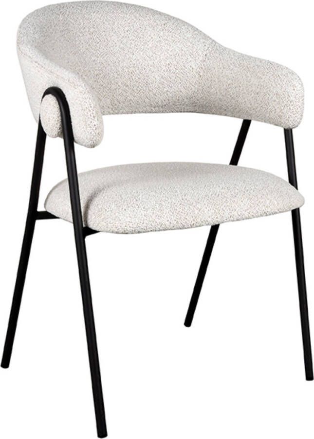LABEL51 Eetkamerstoel Lowen 58x60x84 Cm Ecru Boucle