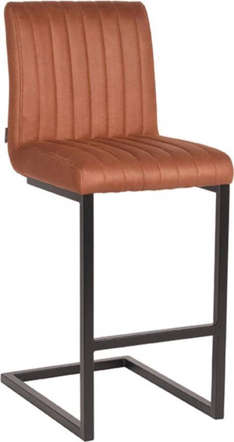 LABEL51 Barkruk Milo Cognac Microvezel Zwart Metaal