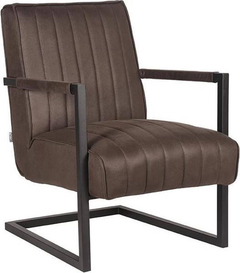 LABEL51 Fauteuil Milo Antraciet Microvezel Zwart Metaal