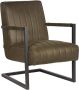 LABEL51 Fauteuil Milo Army Microvezel Zwart Metaal - Thumbnail 1