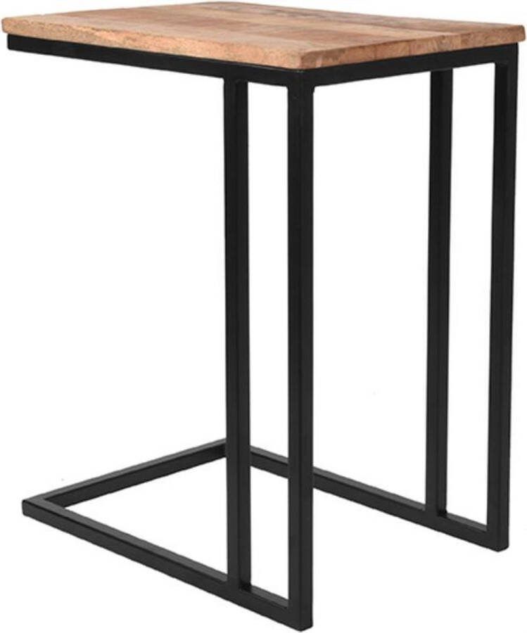 LABEL51 Laptoptafel Move Rough Mangohout Zwart Metaal