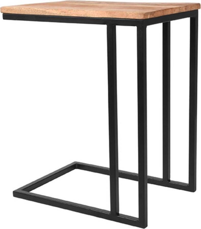 LABEL51 Laptoptafel Move Rough Mangohout Zwart Metaal