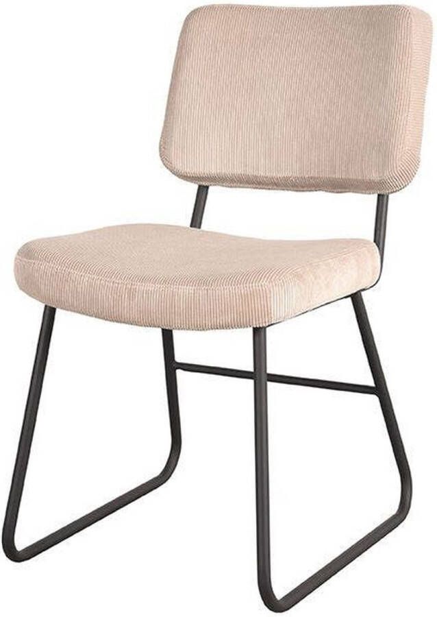 LABEL51 Eetkamerstoel Noah Rust Velours Zwart Metaal