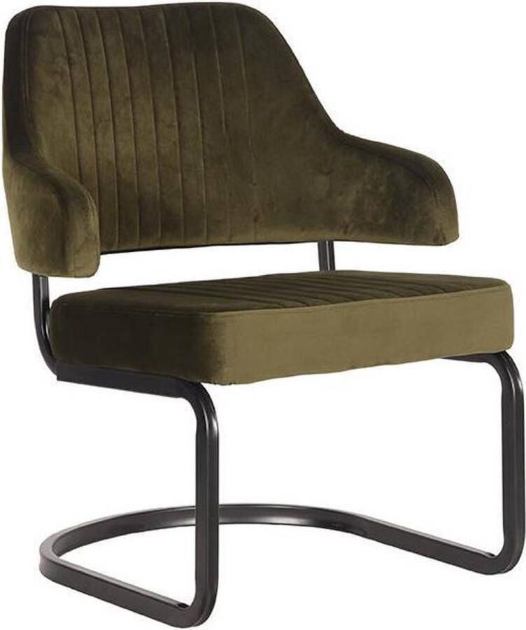LABEL51 Fauteuil Otta Army Fluweel Zwart Metaal