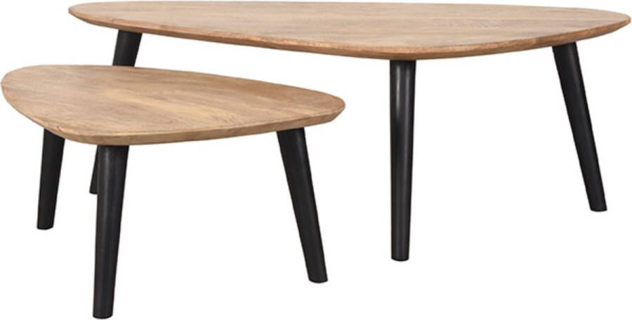 LABEL51 | Salontafelset Rock Rough Mangohout 110 cm | Woonkamertafels | Salontafel