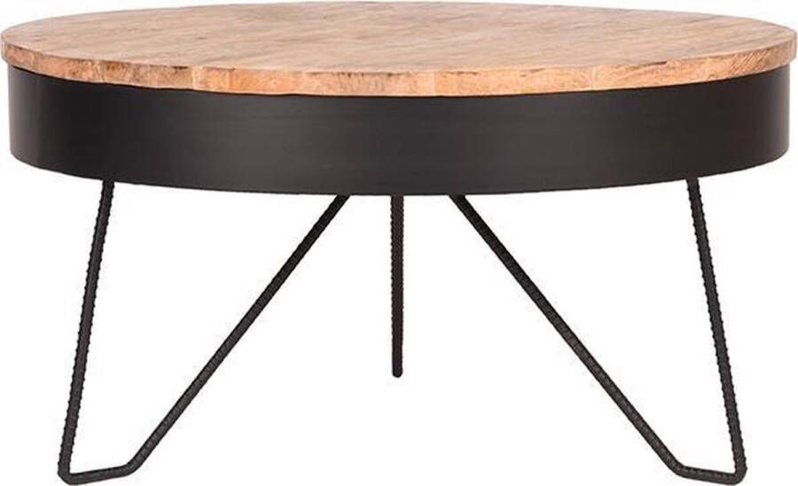 LABEL51 | Salontafel Saran Zwart Metaal Rond 80 cm | Woonkamertafels | Salontafel