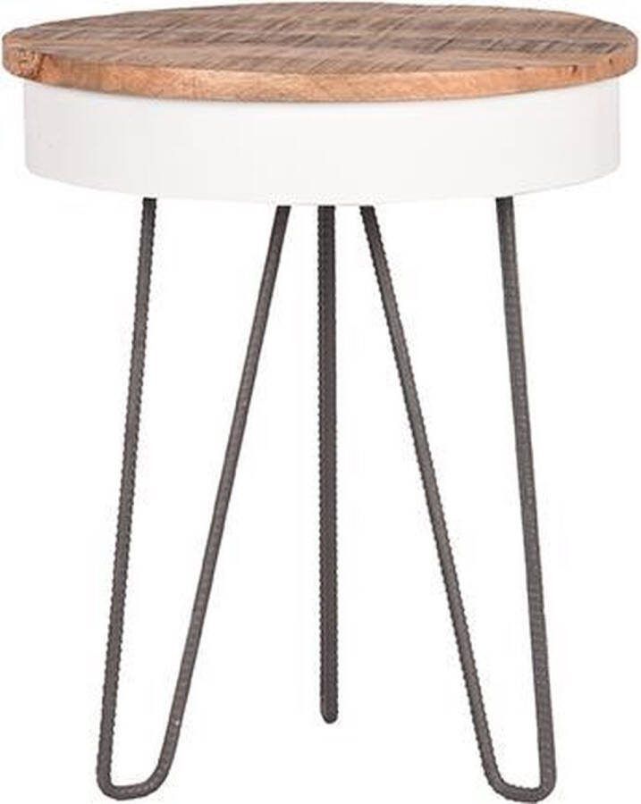 LABEL51 Bijzettafel 'Saran' 43 x 44 x 44cm kleur Antiek Grijs - Foto 3