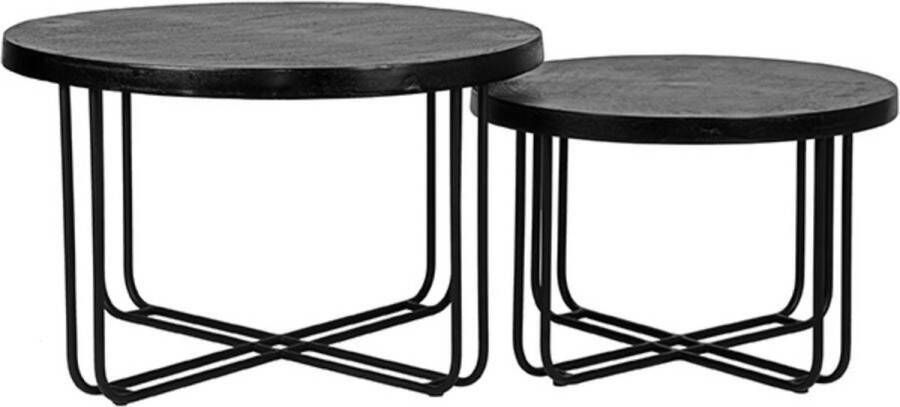 LABEL51 Salontafel 'Brute' Set van 2 stuks kleur Zwart