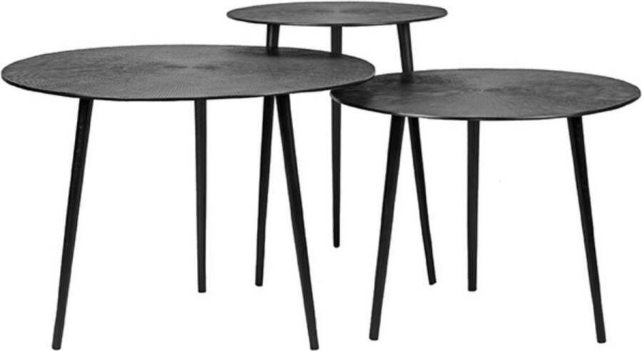 LABEL51 | Salontafel Set Nobby Zwart Metaal 60 cm | Woonkamertafels | Salontafel