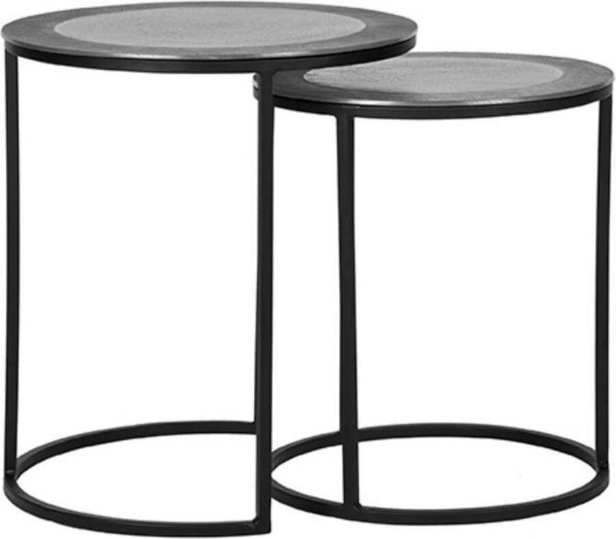 LABEL51 | Salontafel Set Pair Antiek ash Metaal 40 cm | Woonkamertafels | Salontafel