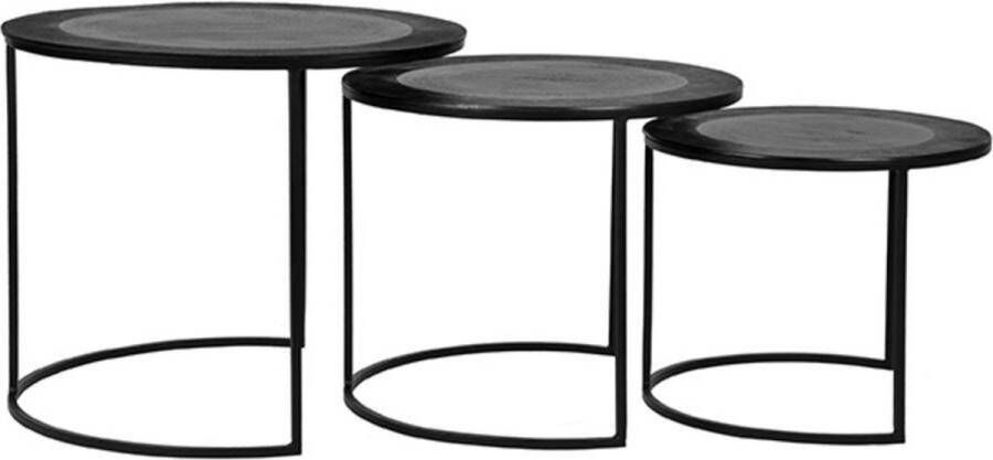 LABEL51 | Salontafel Set Tres Zwart Metaal | Woonkamertafels | Salontafel