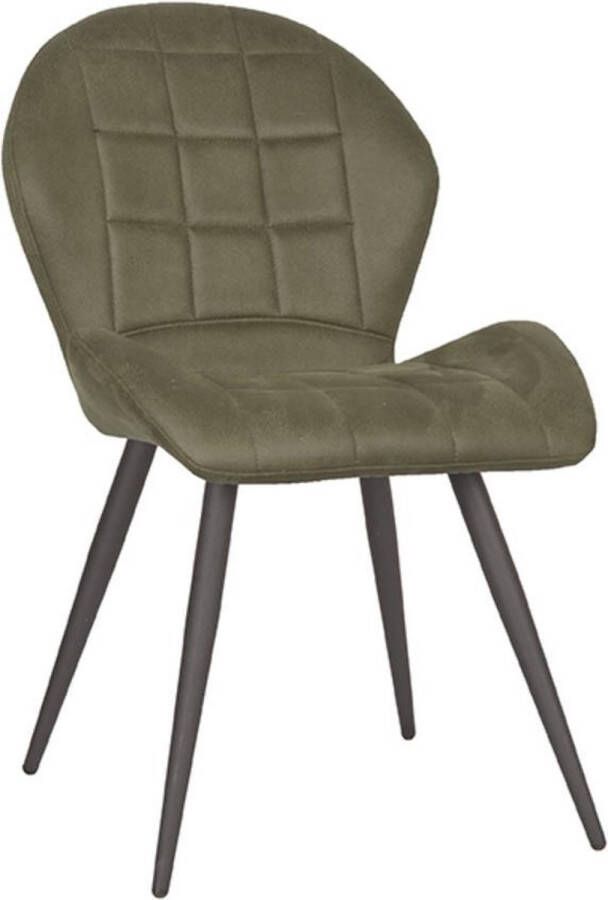 LABEL51 Eetkamerstoel Sil Army Microvezel Zwart Metaal