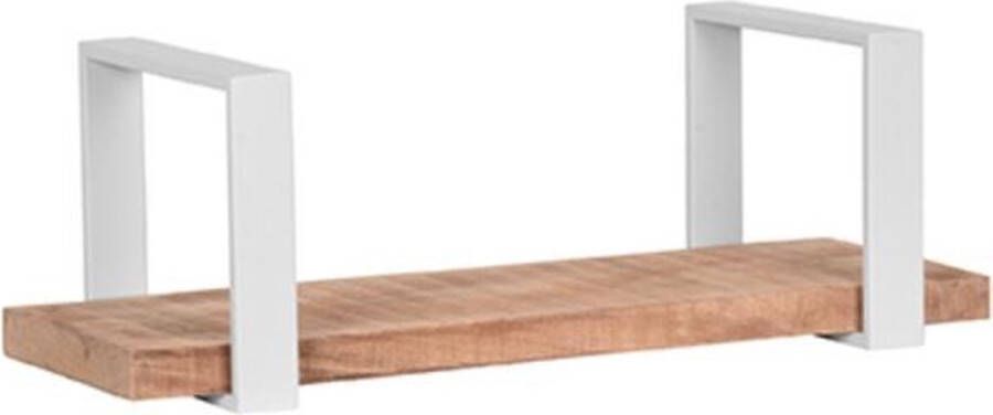 LABEL51 Wandplank Slam | M Rough Mangohout Wit Metaal