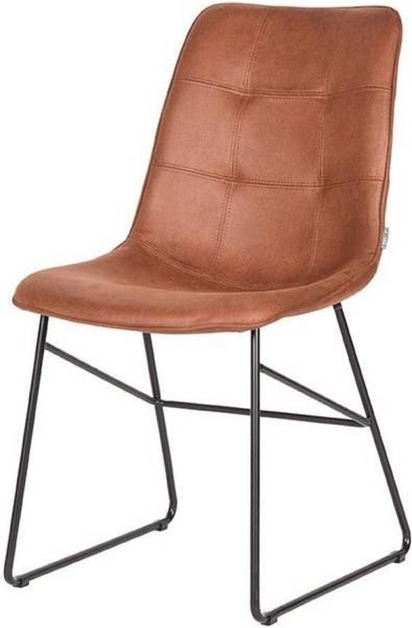 Homestylingshop.nl LABEL51 Eetkamerstoel Slim Cognac Microfiber