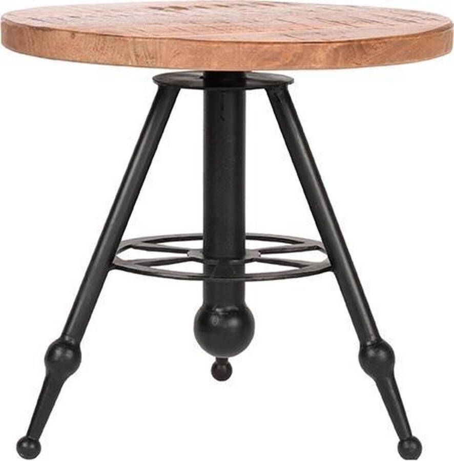 LABEL51 Solid Bijzettafel Naturel Mangohout Rond 45 cm