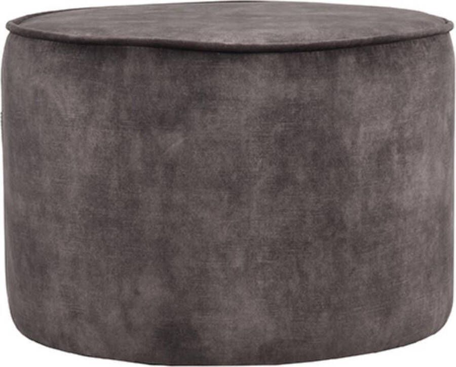 LABEL51 Poef Tibo Velvet Antraciet Rond