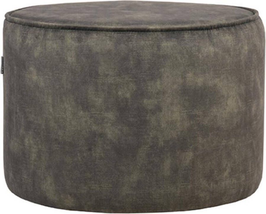 LABEL51 Poef Tibo Velvet Groen Rond