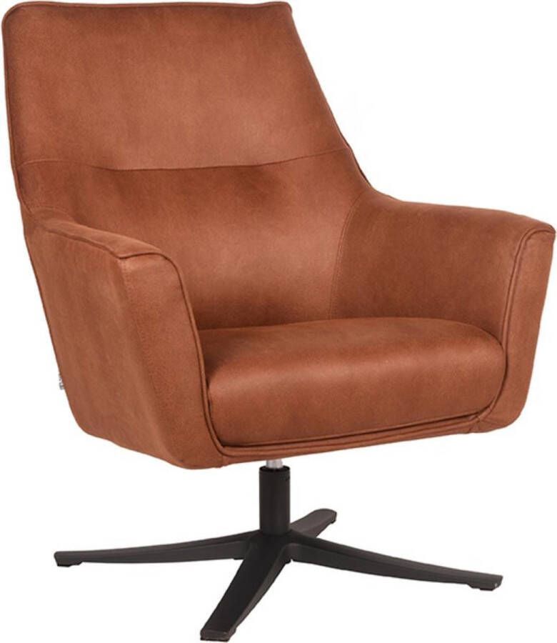 LABEL51 Draaibare Fauteuil 'Tod' Microfiber kleur Cognac