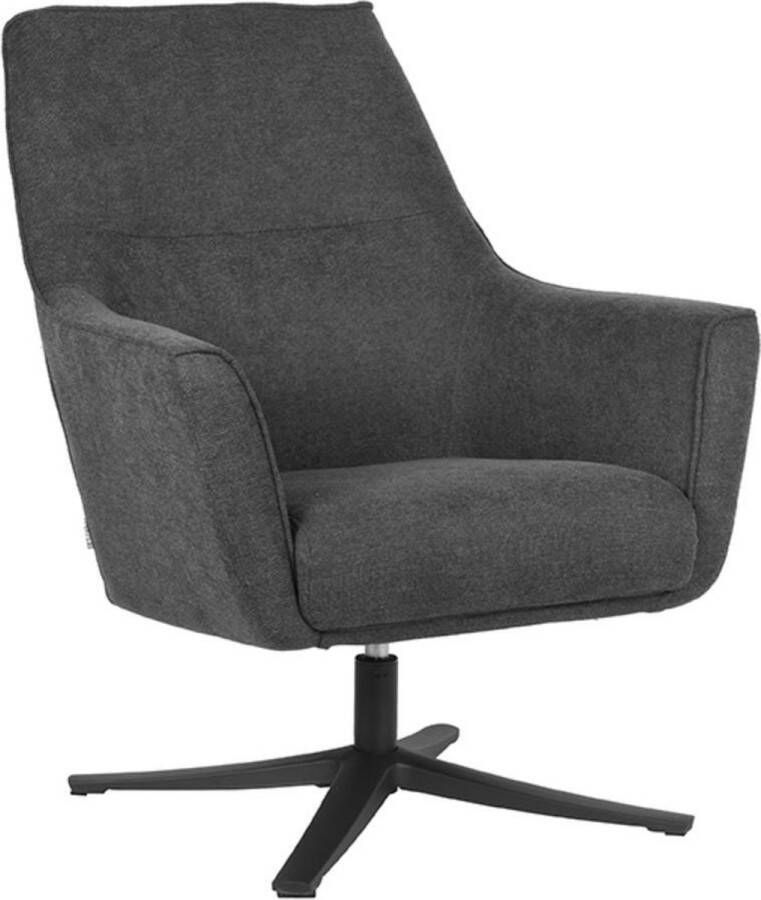 LABEL51 Draaibare Fauteuil 'Tod' Weave kleur Antraciet