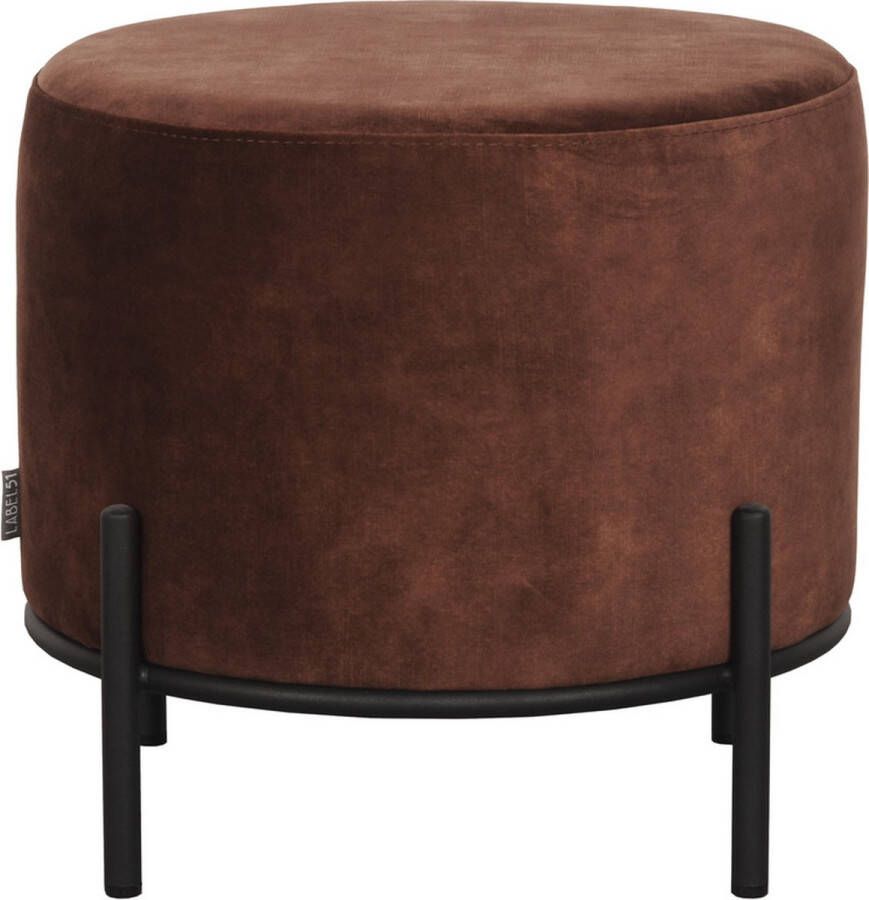 LABEL51 Hocker 'Troy' Velvet 46cm kleur Roest