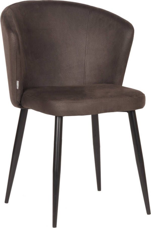 LABEL51 | Eetkamerstoel Wave Cognac Microfiber | Zitmeubels eetkamer | Eetkamerstoel