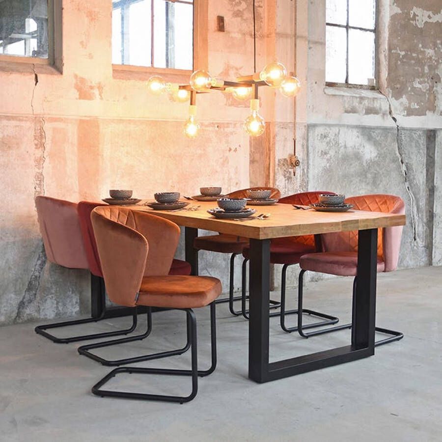 LABEL51 Zeth Eetkamertafel Naturel Mangohout 200x100 cm