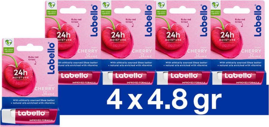Labello 4x Lippenbalsem Blister Cherry Shine
