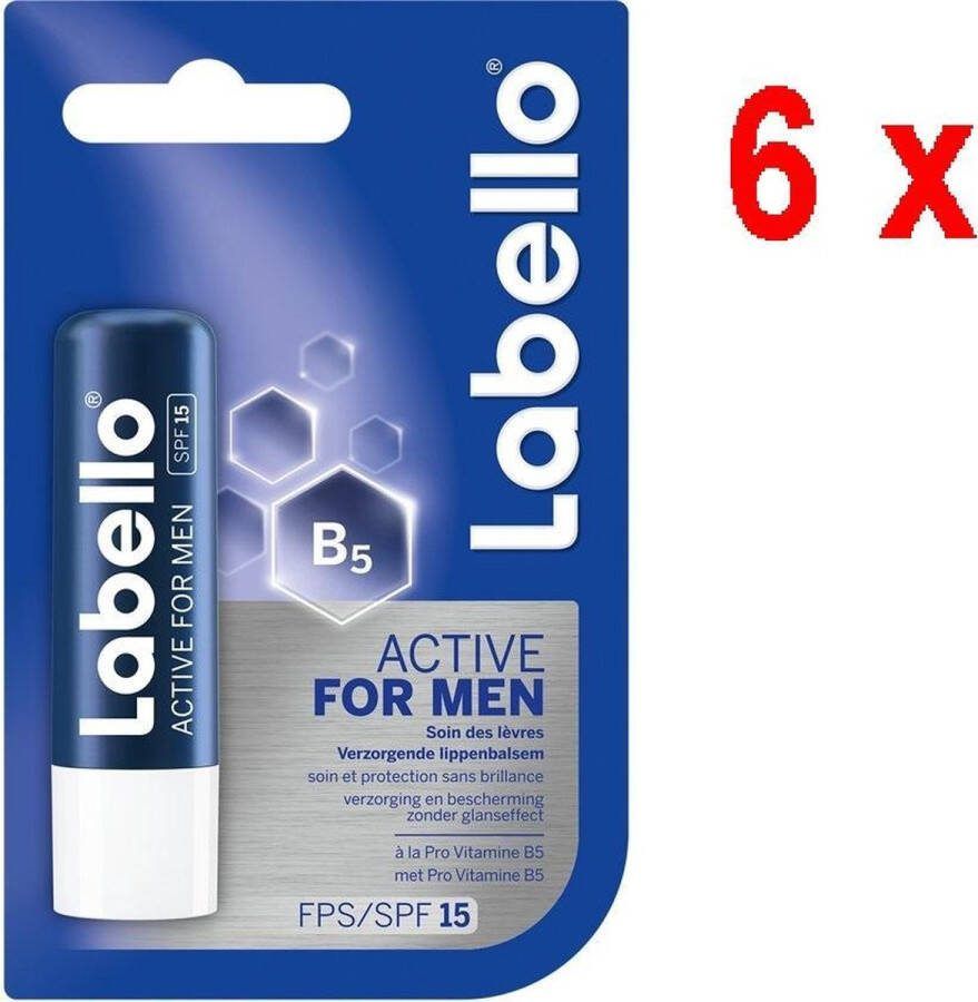 Labello Lippenbalsem B 5 For Men Voordeelverpakking 6 Stuks