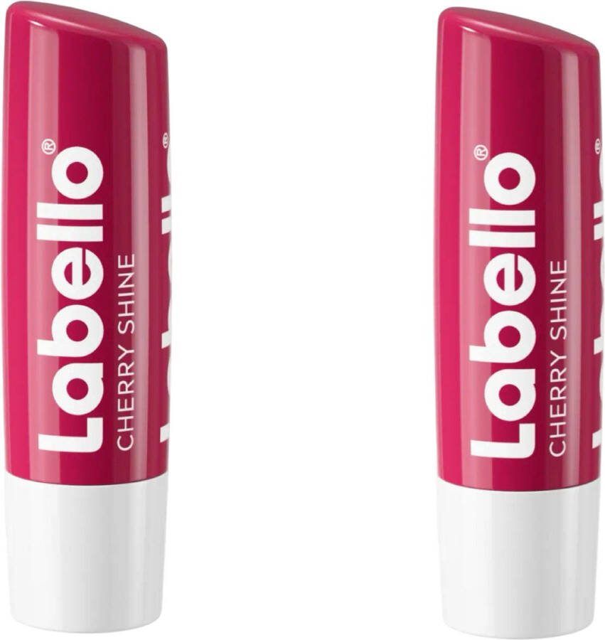 Labello Cherry Shine 24H Verzorging Lippenbalsem Lippen Natuurlijke Olien 2 Stuks