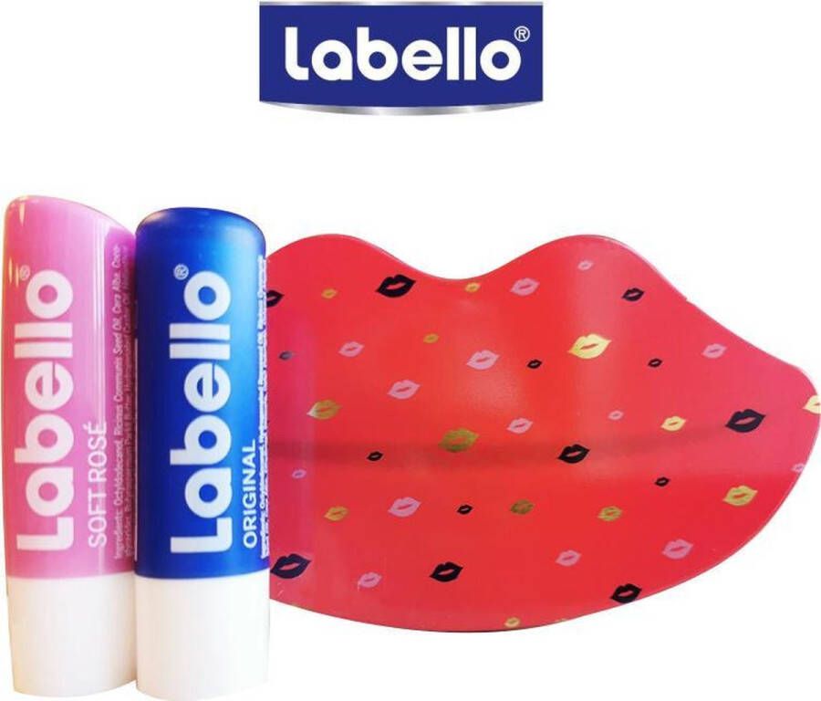 Labello Lippenbalsem Kisses Giftbox Inclusief Aluminium Lip Opbergbox